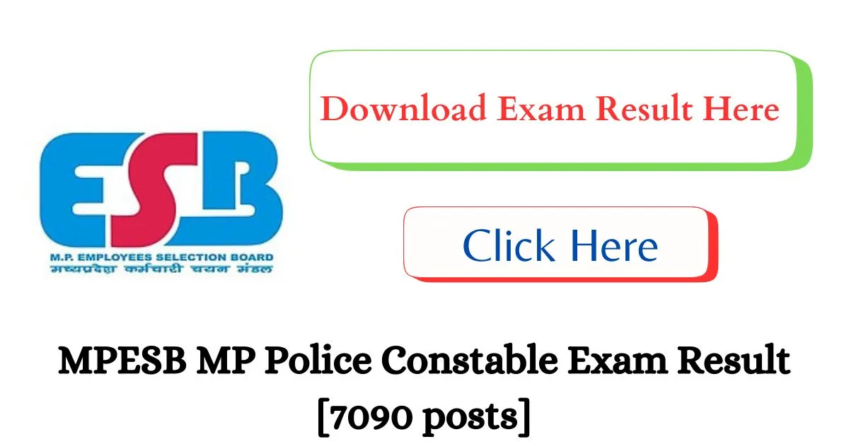 MPESB MP Police Constable Exam Result