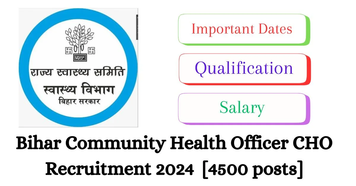 Bihar Community Health Officer CHO Recruitment 2024
